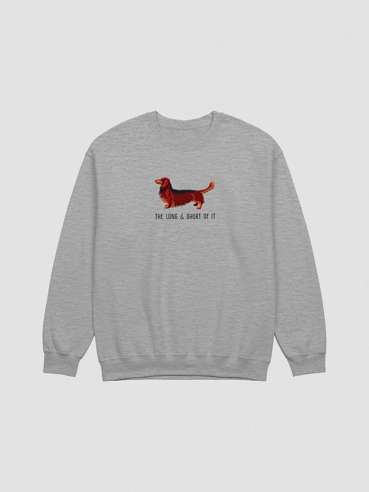 The Long & Short of It Sweatshirt (Embroidered) of a Longhaired Dachshund(Red & Tan) product image (10)
