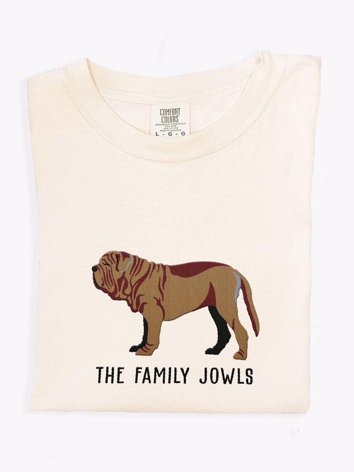 The Family Jowls T-Shirt(Embroidered) of a Neapolitan Mastiff product image (1)