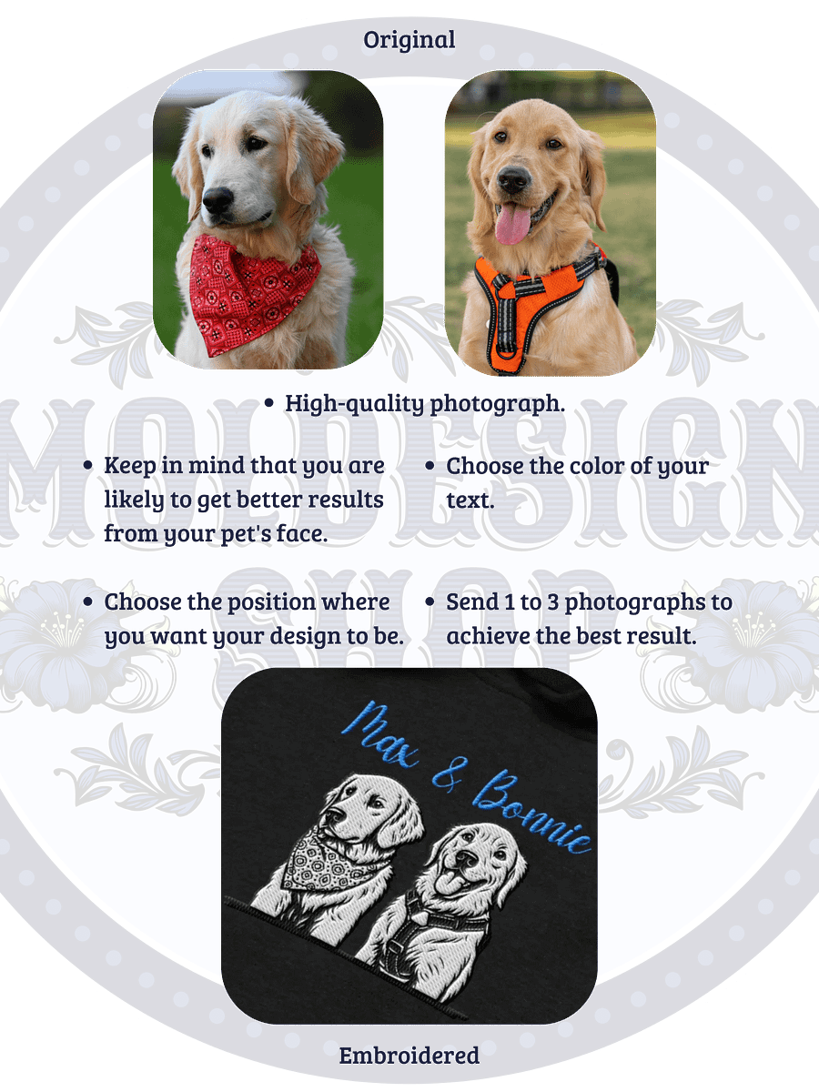 YOUR GOLDEN RETRIEVER! / HOODIE WITH PERSONALIZED NAME / EMBROIDERED product image (5)