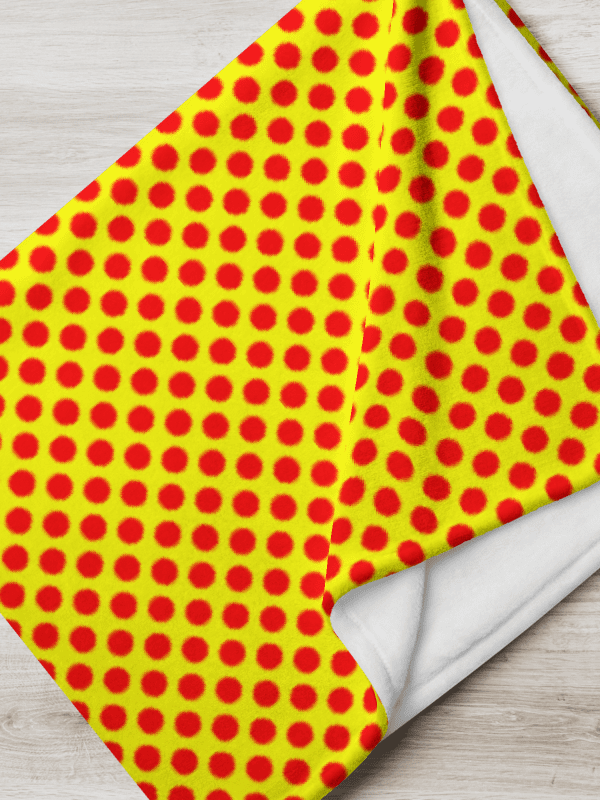 Red Polka Dots on Yellow Throw Blanket product image (4)