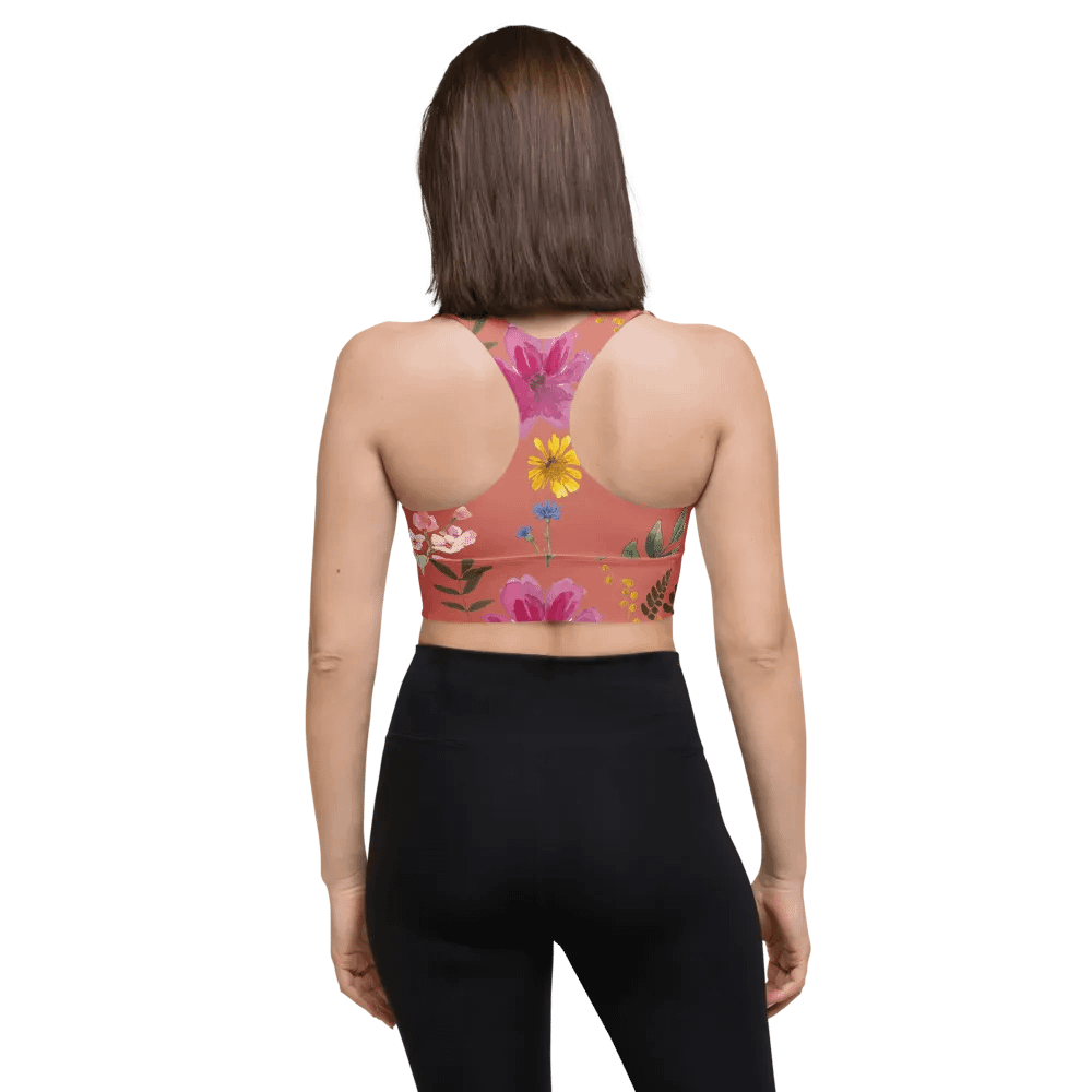 All-over floral print Longline Sports bra product image (4)