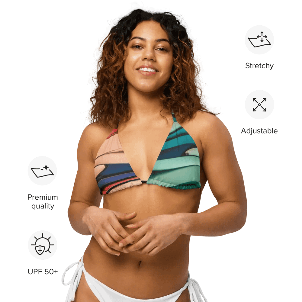 TDS Music Recycled Padded String Bikini Top in Abstract Colors (2XS-6XL) product image (12)