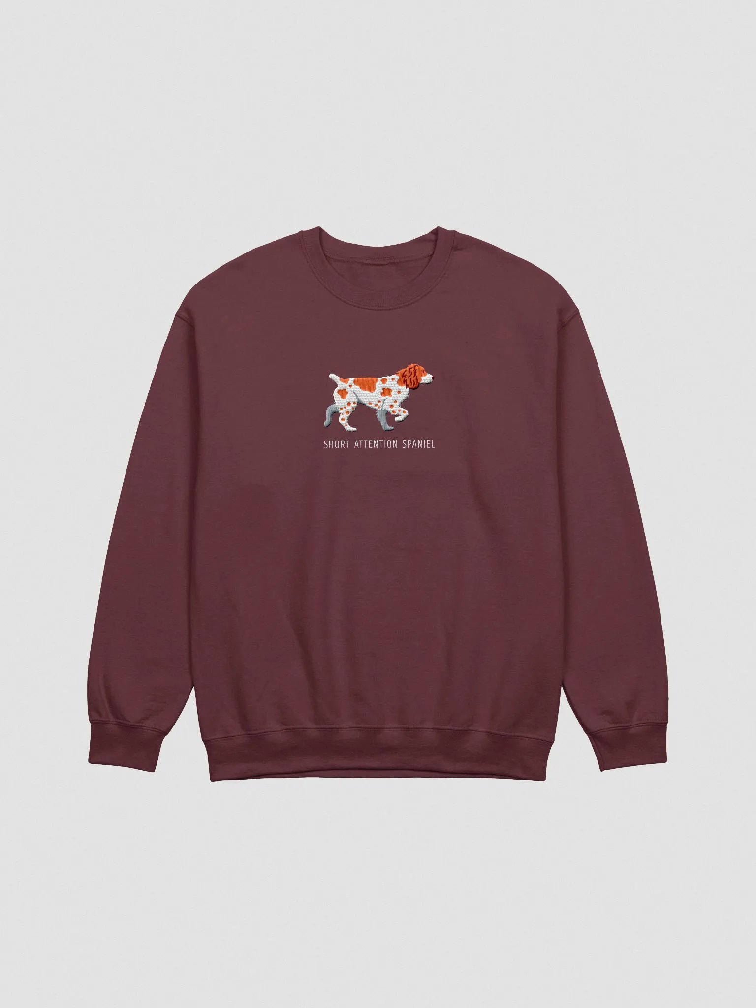 Short Attention Spaniel Sweatshirt (Embroidered) of a Brittany Spaniel product image (4)