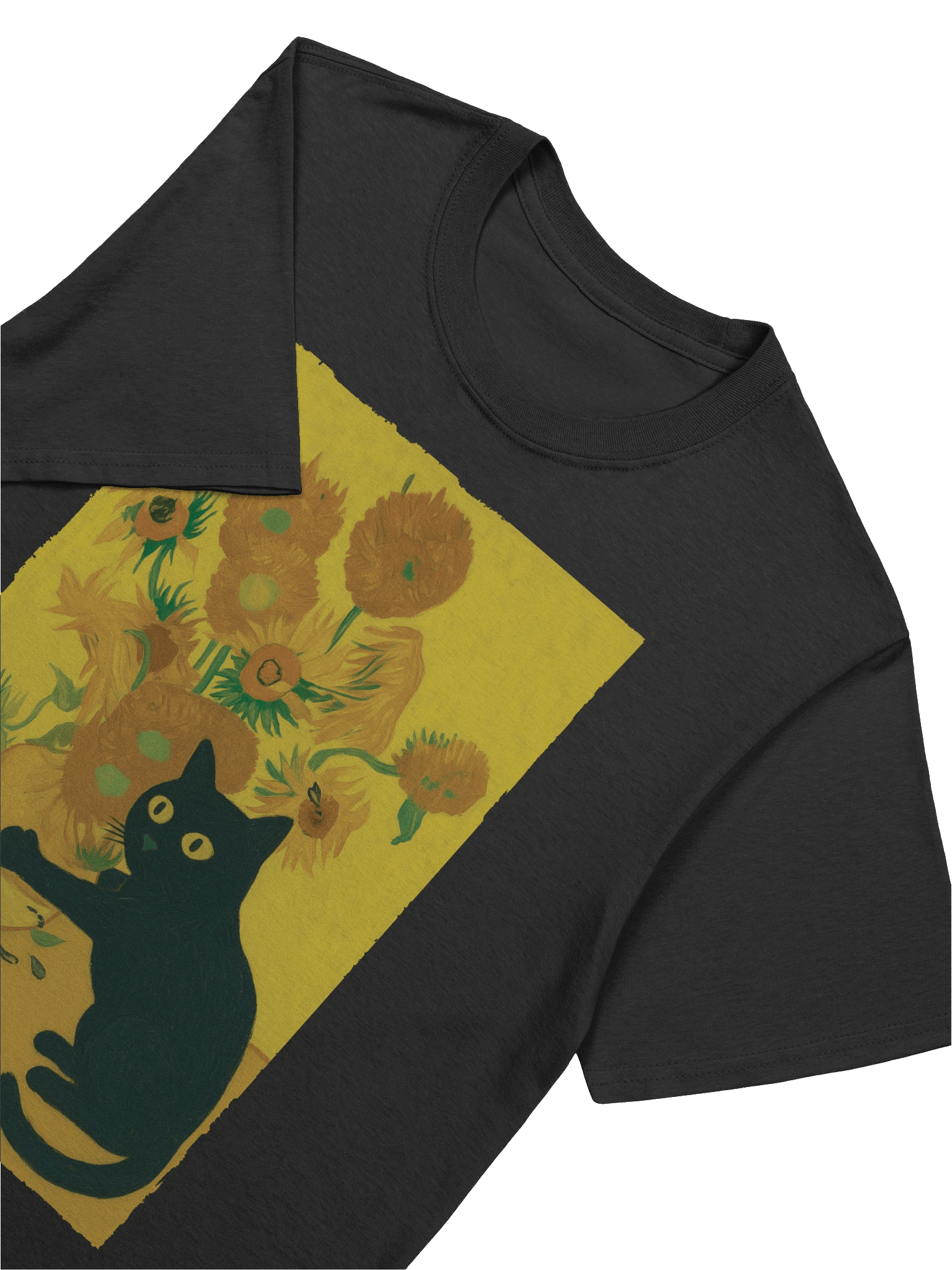Van Gogh Sunflower Black Cat T-Shirt product image (39)