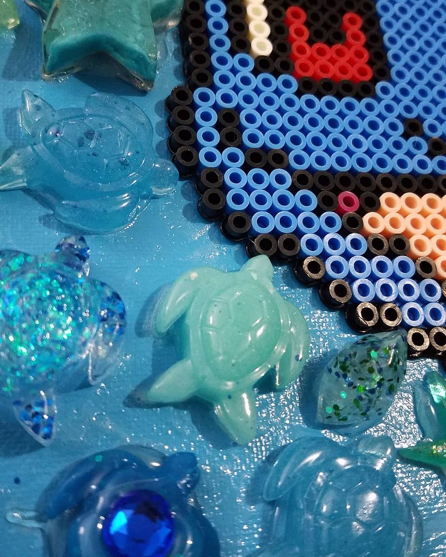 Squirtle Perler on Decorated Canvas product image (5)
