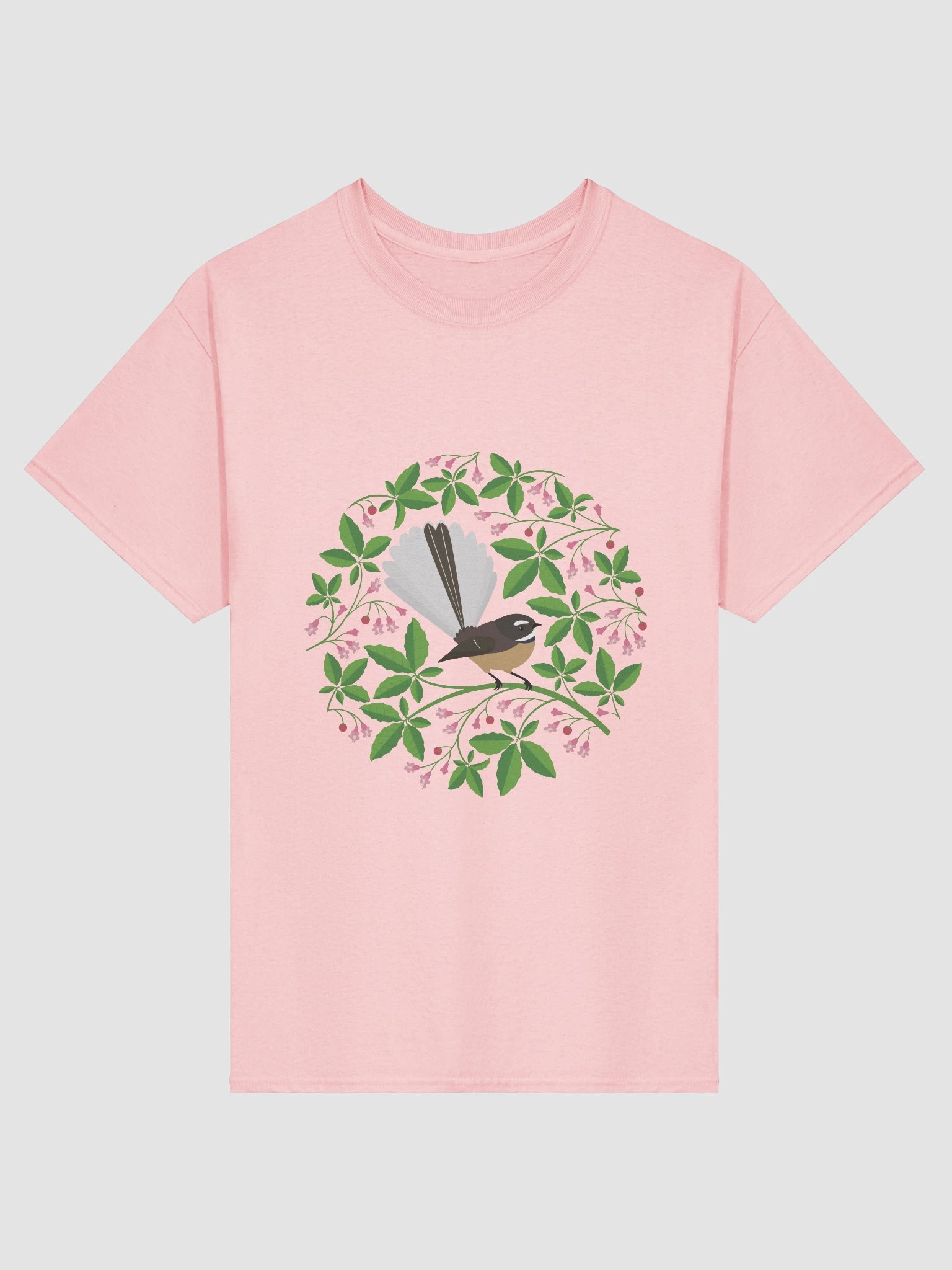 Fantail in Pūriri T-Shirt – Unisex Adult Tee product image (1)