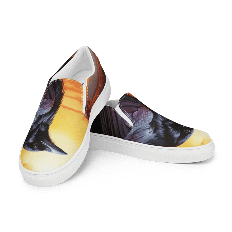 Men's Slip-On Canvas Shoes with Powerful Crow in Sunset Design 🌅 product image (11)
