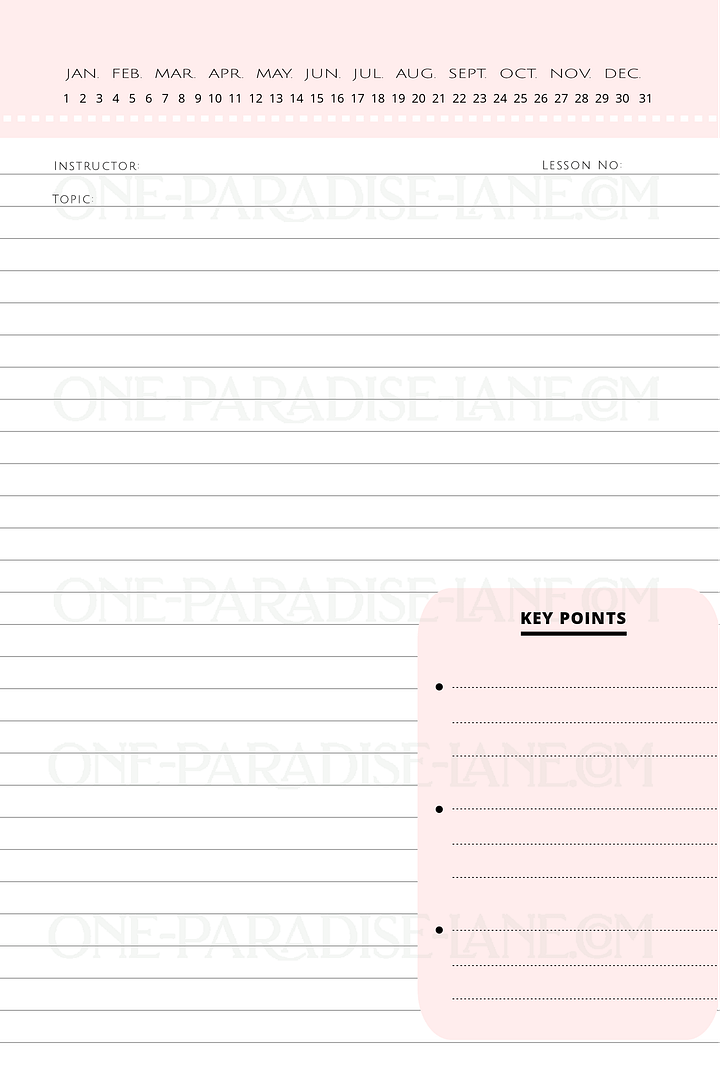 2025 Regular Pioneer School Digital Notebook | Vintage Globe Dusty Pink (PDF) product image (2)