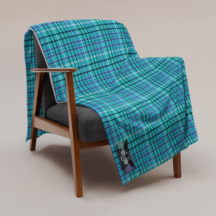 Teal Plaid Throw Blanket product image (2)