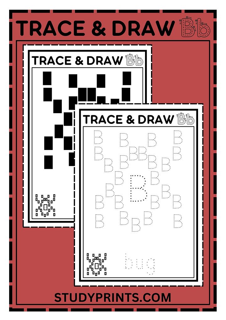 letter b tracing worksheets for Preschool & Kindergarten product image (1)