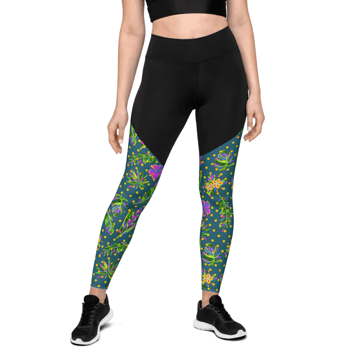 Green All-Over Print Sports Leggings product image (2)