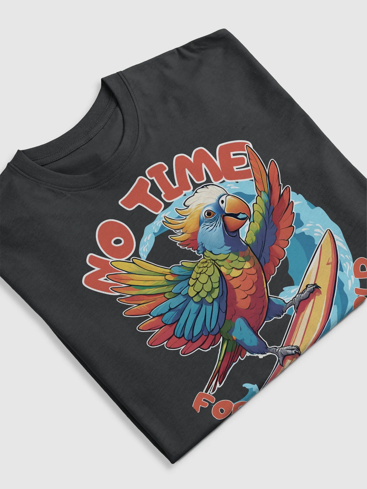 No Time For Getting Old Funny Parrot Surfing T-shirt product image (5)