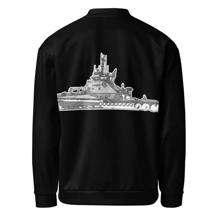 Foss Tugboat Sketch Black Bomber Jacket product image (1)