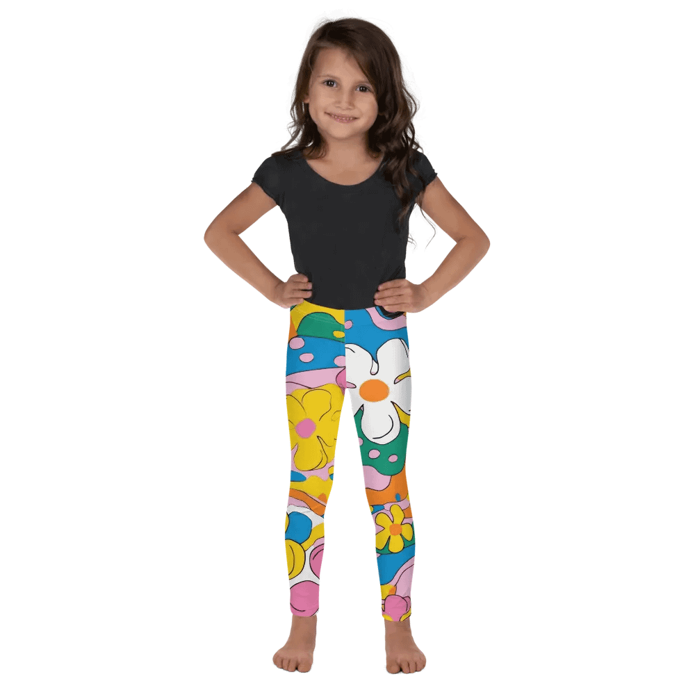 Retro Floral All-Over Print Girl's Leggings product image (1)