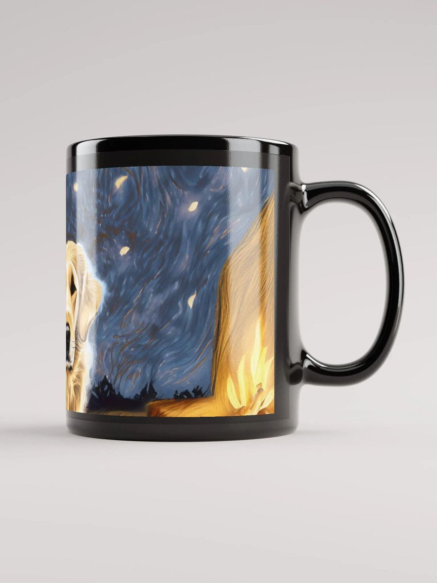 Loyal by the Fire: Black Glossy Mug for Golden Retriever Fans product image (2)