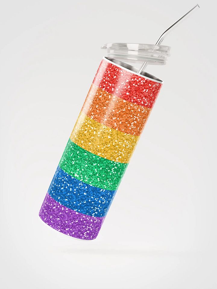 🌈 Sparkling Rainbow Glitter Stainless Steel Tumbler with Reusable Straw | Eco-Friendly 20oz Cup for Vibrant Beverages product image (2)