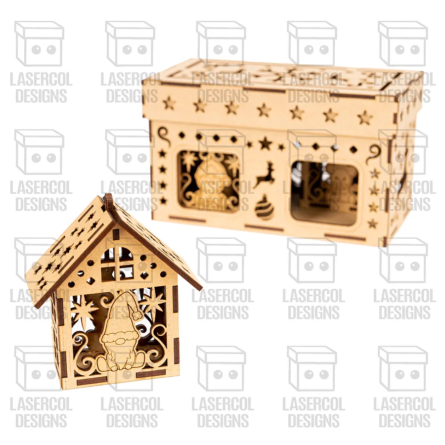Christmas Ornaments Houses Box Set 2 - Laser Cut Files product image (6)