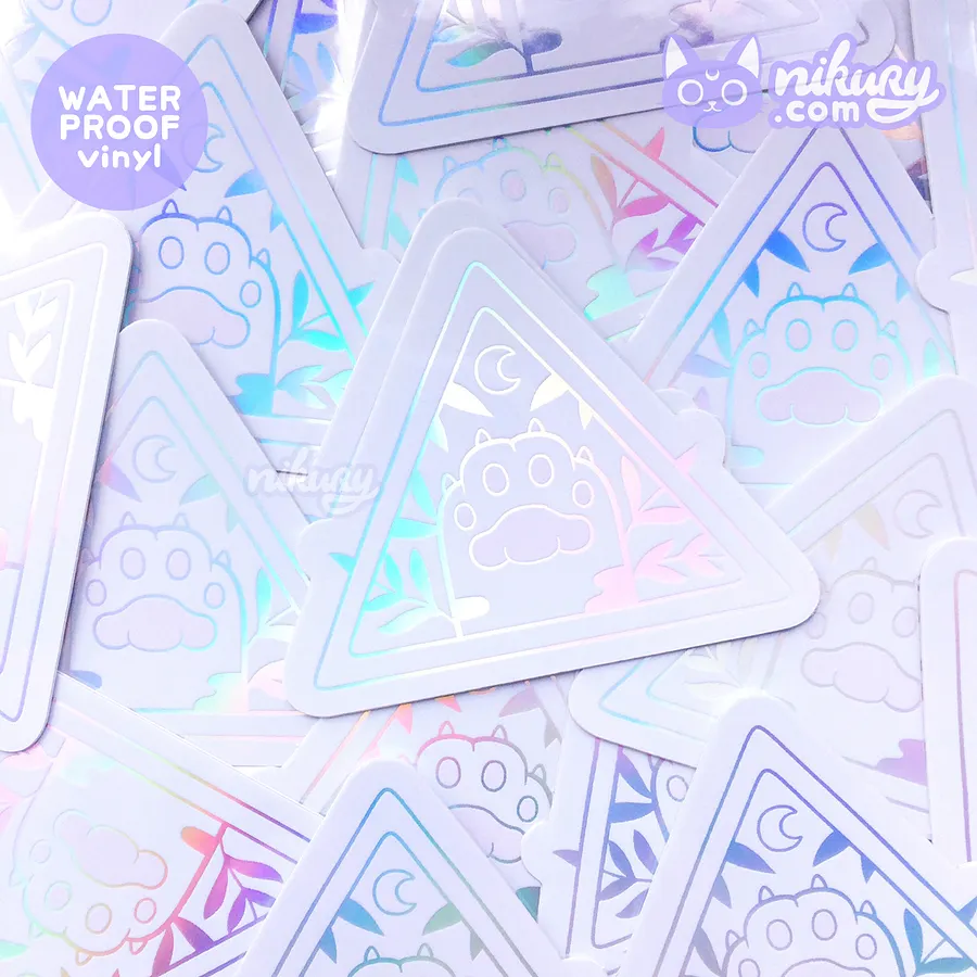 White Holo Witchy Cat Paw Sticker product image (1)