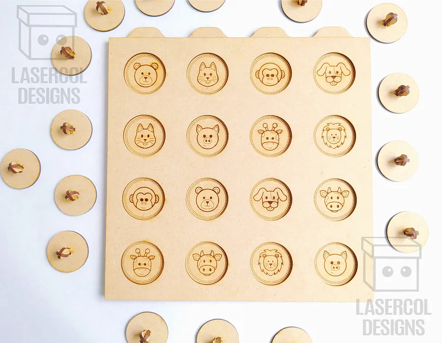 Memory Game (Animals) Version 1 and 2 - Laser Cut Files product image (9)