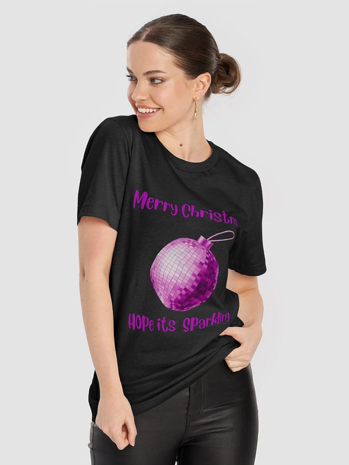 Sparkling Mirrorball Bauble Christmas T-Shirt - Pink product image (1)