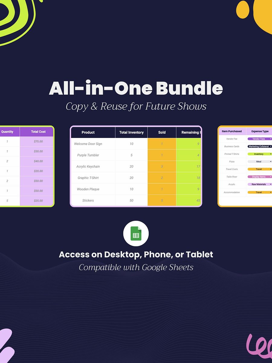 The Ultimate Craft Show Bundle | Event Organizer & Profit, Inventory, Expense Tracker product image (9)