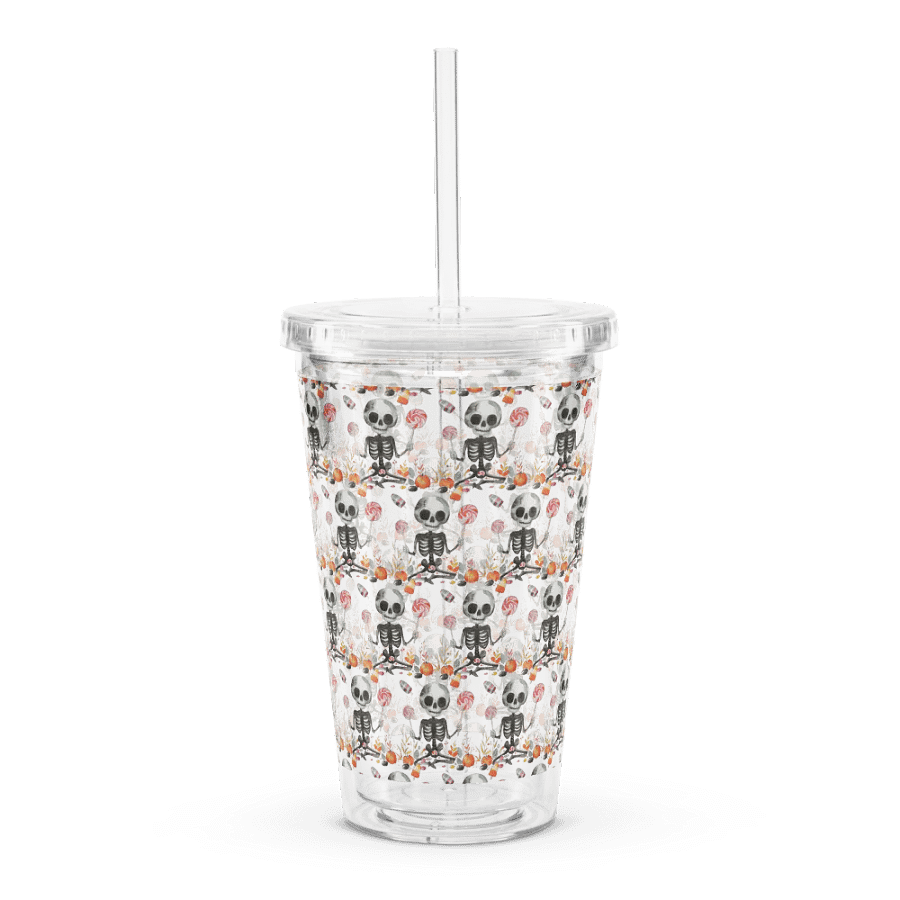 Halloween Happy Skeleton & Sweets Clear Tumbler product image (3)