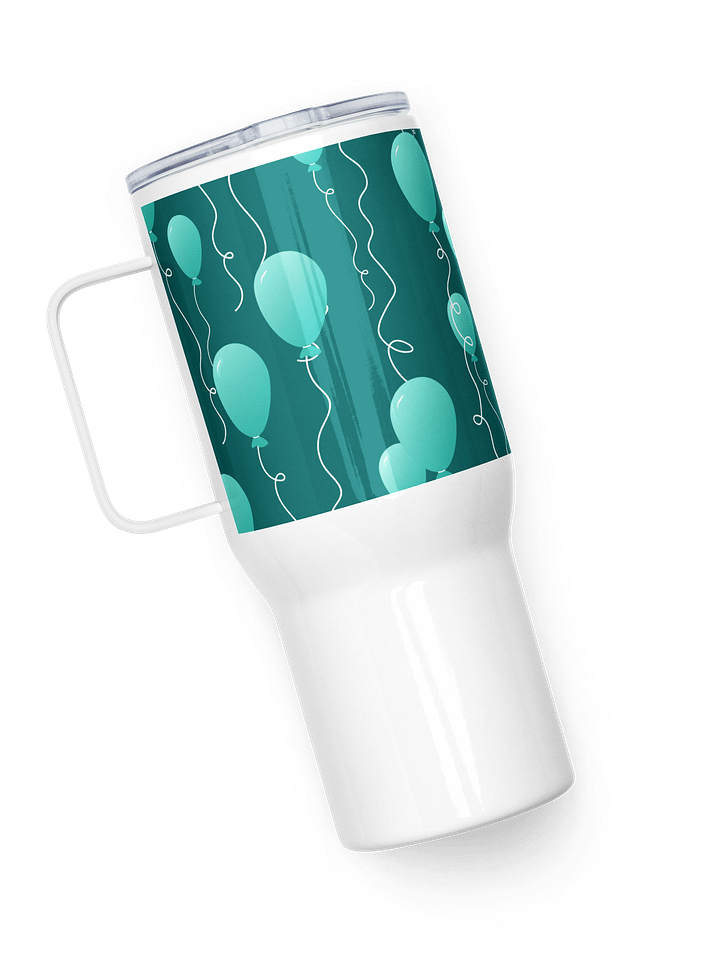 Party Time! Teal Balloon Stainless Steel Travel Mug with Handle product image (2)