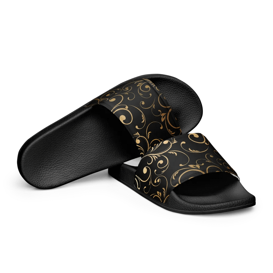 Golden Floral Swirl Men's Slides product image (10)