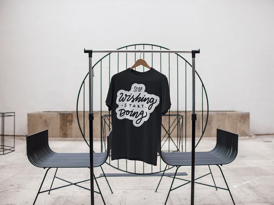 Stop Wishing Start Doing Black Unisex T-Shirt product image (3)