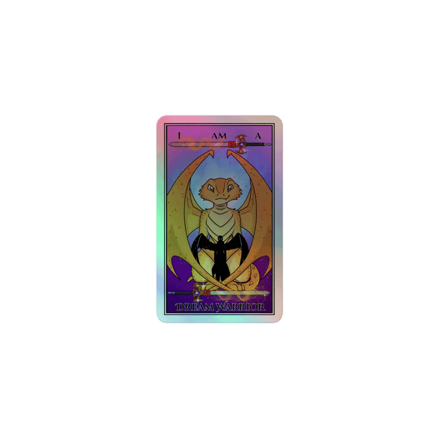 Day of the Dragon Tarot Card Holographic Sticker product image (1)