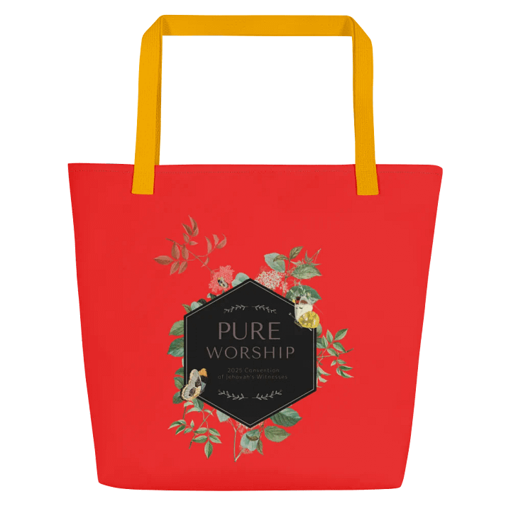 "Pure Worship" 2025 Convention Botanical Red Coral Tote product image (7)