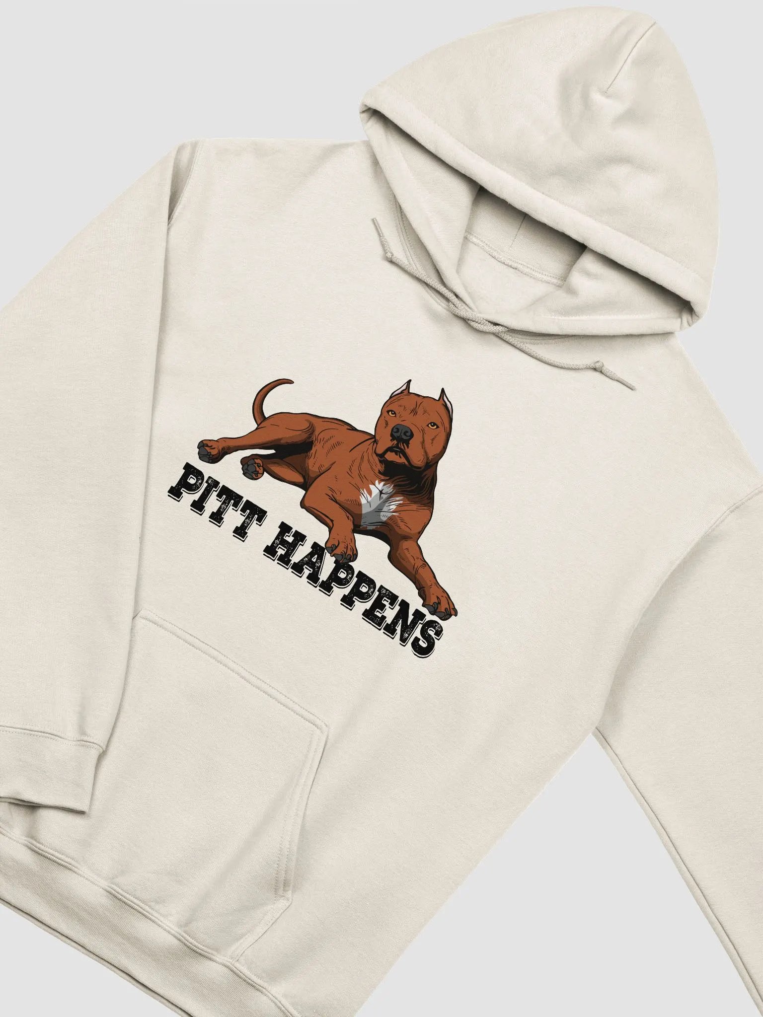 Pitt Happens Hooded Sweatshirt of a Pitbull Terrier (Cropped Ears - Red) | Funny Hoodie for Pitbull, Bully, and Staffordshire Terrier Paw-rents product image (22)