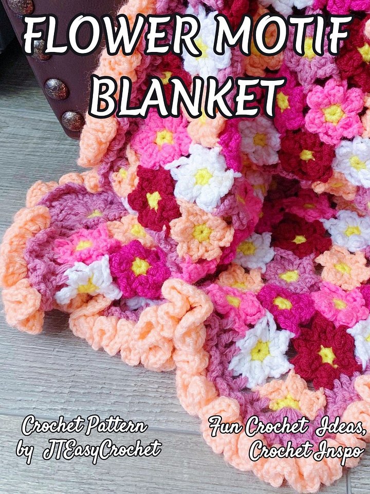 Floral Motif Blanket Crochet Pattern product image (1)