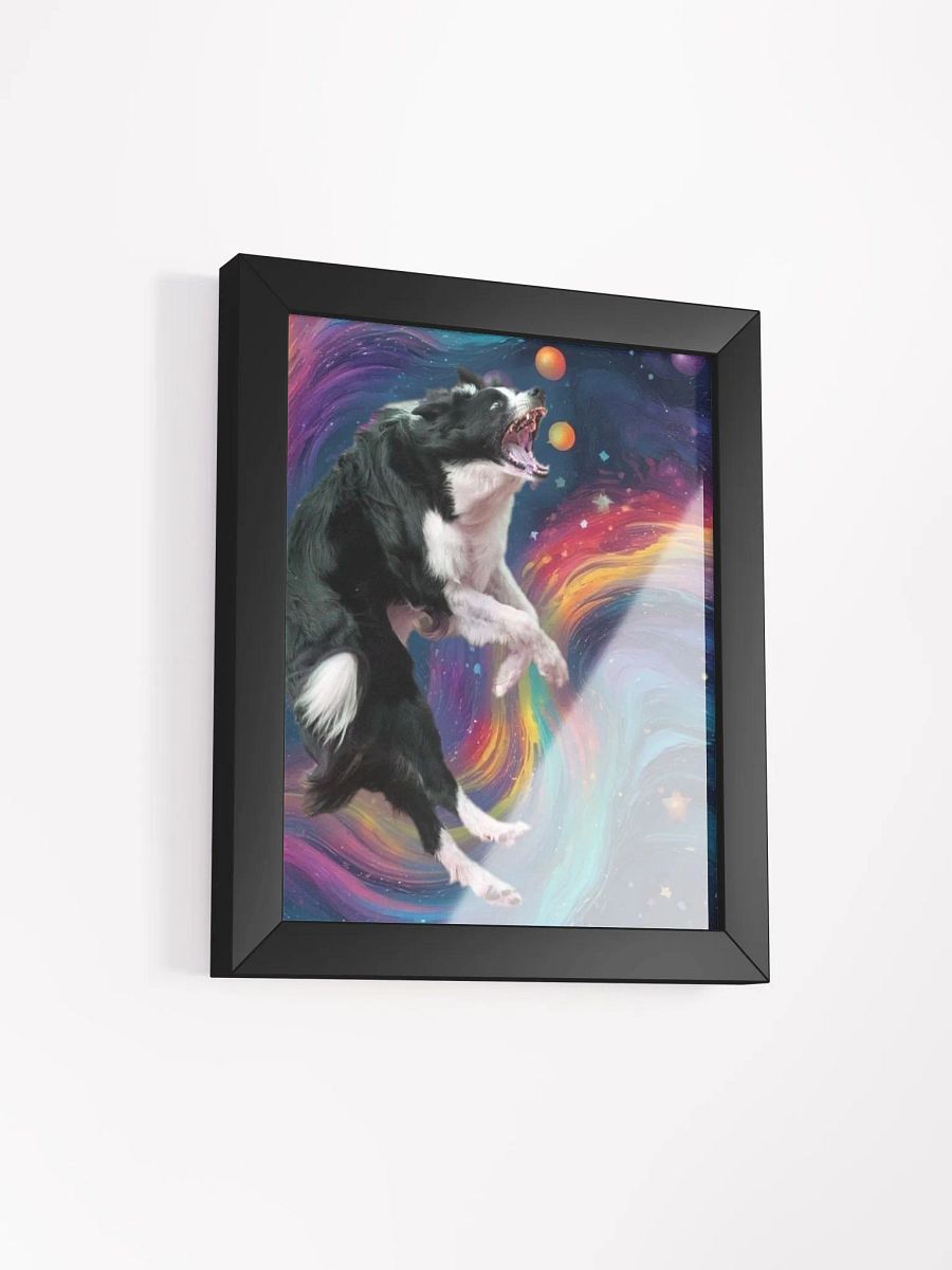 Border Collie Leaps into Cosmos Framed Wall Art product image (2)