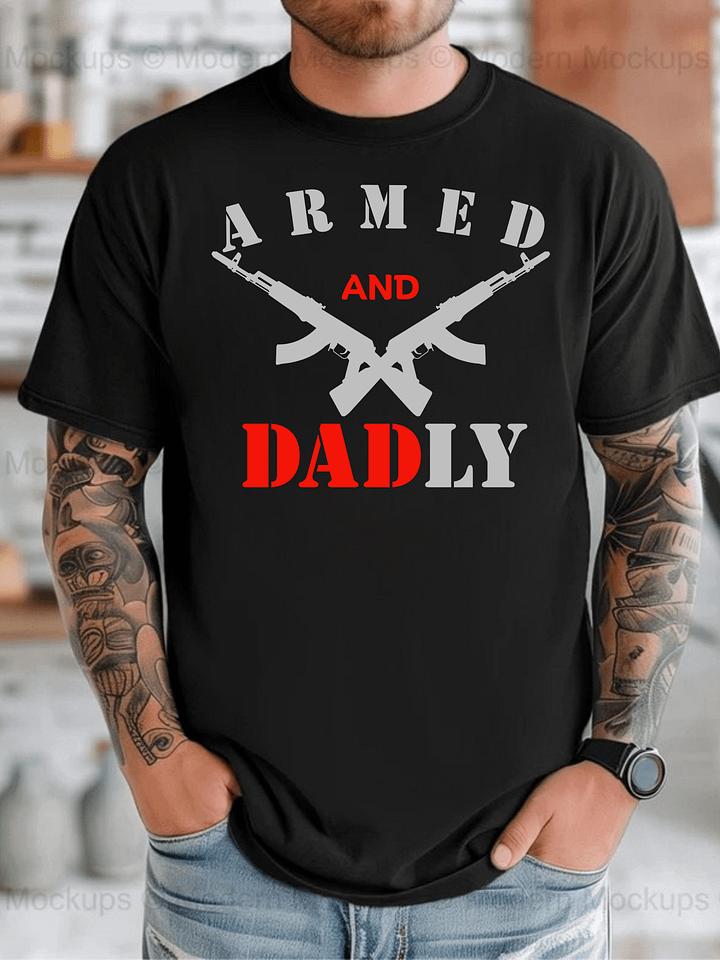 Armed and Dadly Funny Father's Day Gift for Dad | Gun Pun product image (1)