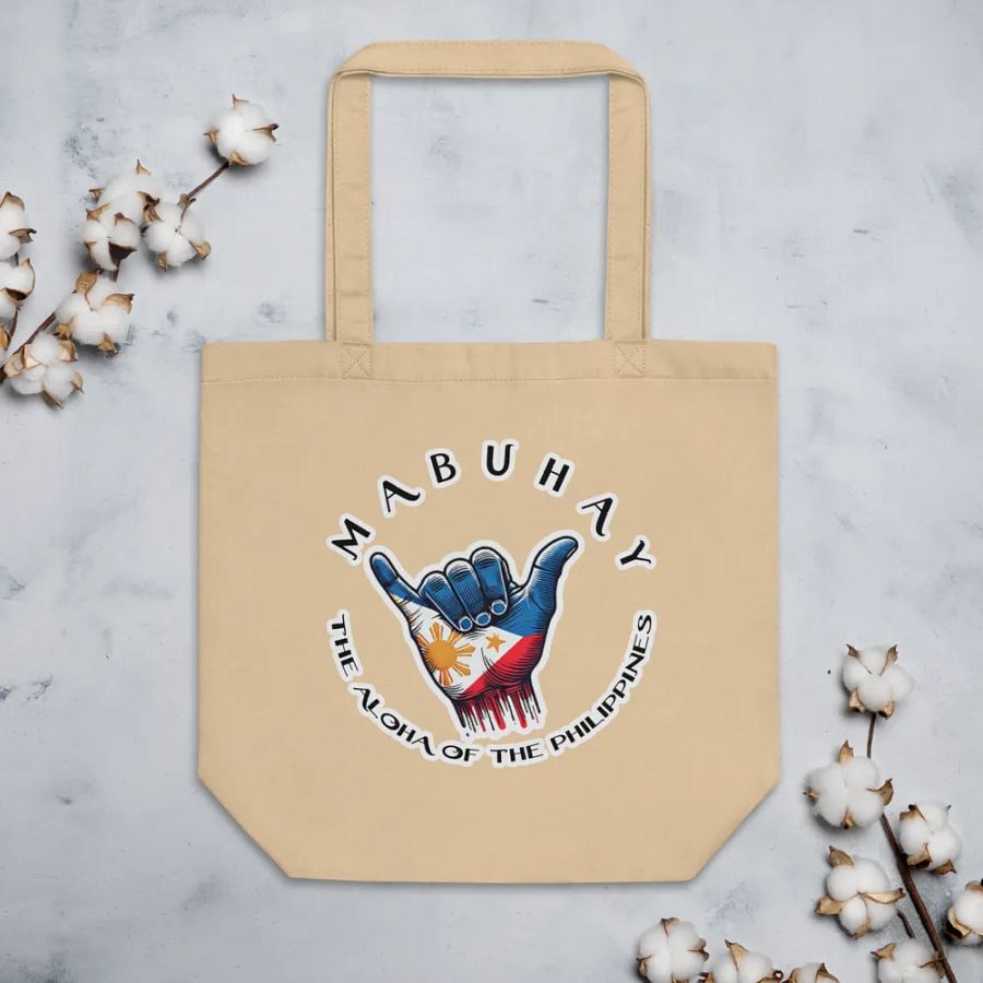 MABUHAY THE ALOHA OF THE PHILIPPINES TOTE: VERSATILE USE, ORGANIC TOTE BAG, PHILIPPINES SHAKA LOGO product image (3)