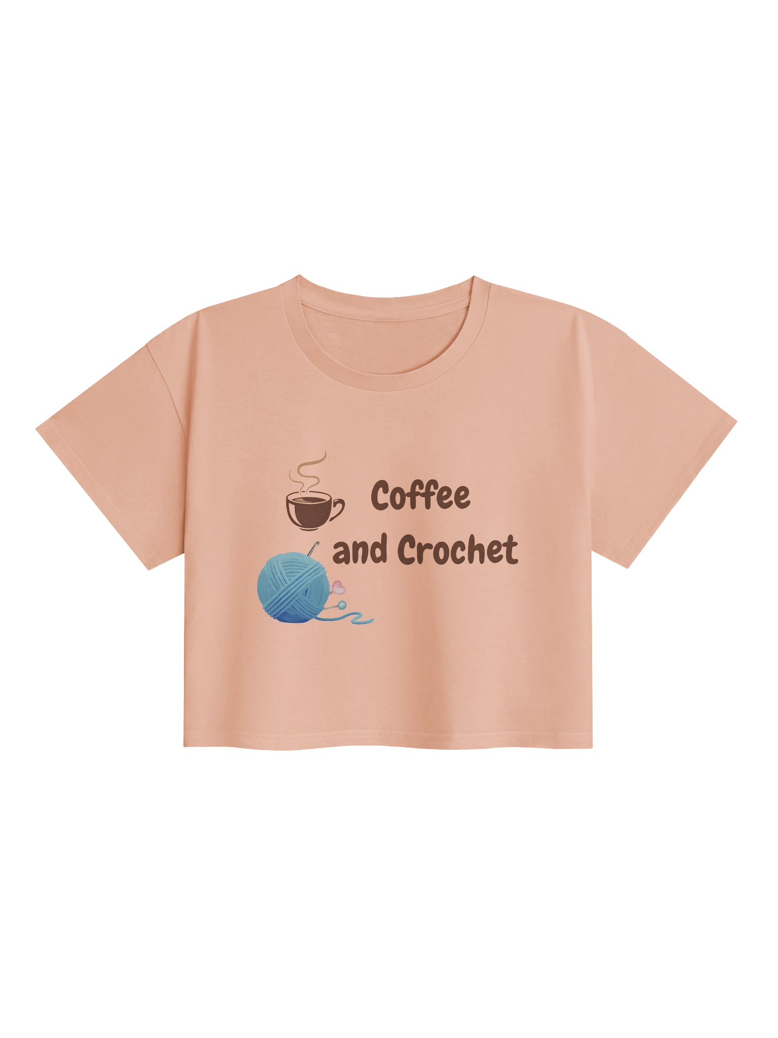 "Coffee and Crochet" T-Shirt: The Crocheter's Peace | Front: Coffee & Crochet - Back: While I Crochet, I Don't Complain product image (1)