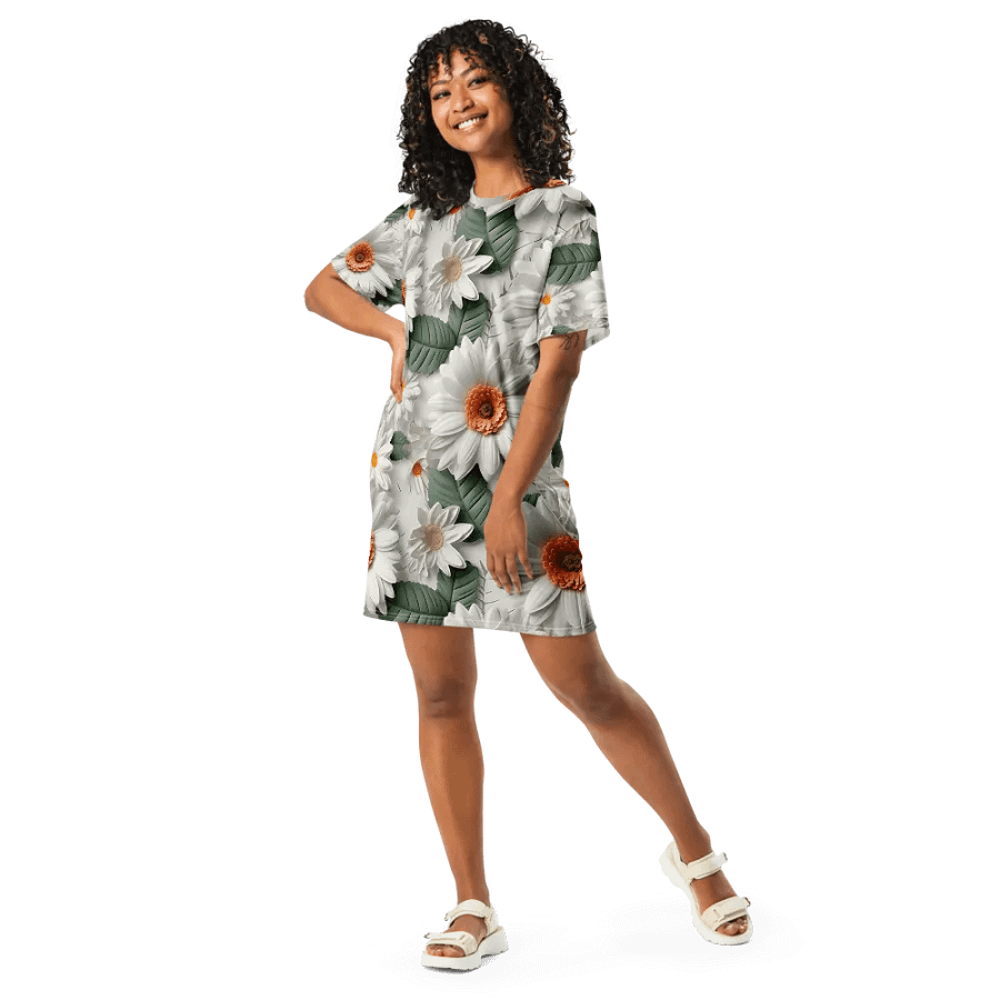 3D-Ditsy-Flowers-Seamless-Patterns T-shirt Dress - V13 product image (7)