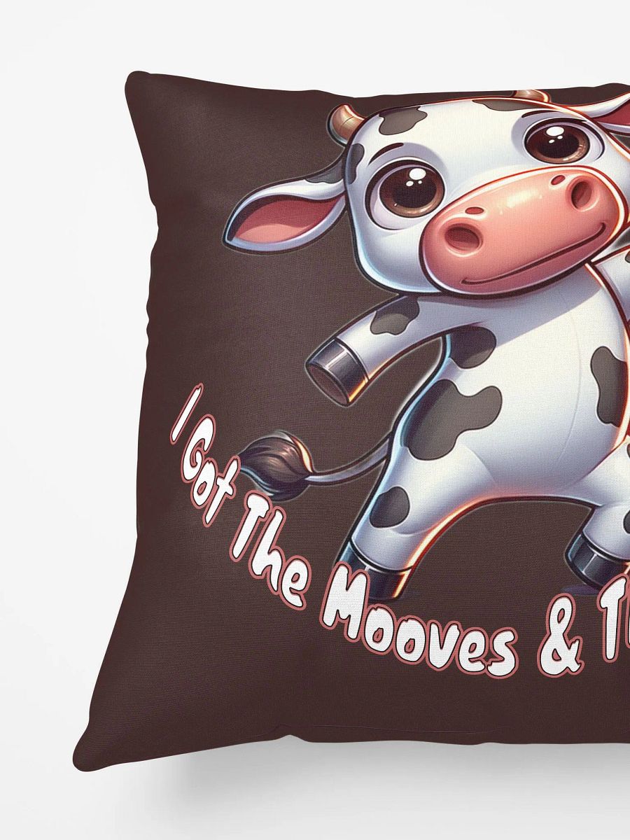 Adorable Dancing Cow Pillow - 'I Got The Mooves & The Grooves' Cute Cartoon Design product image (4)