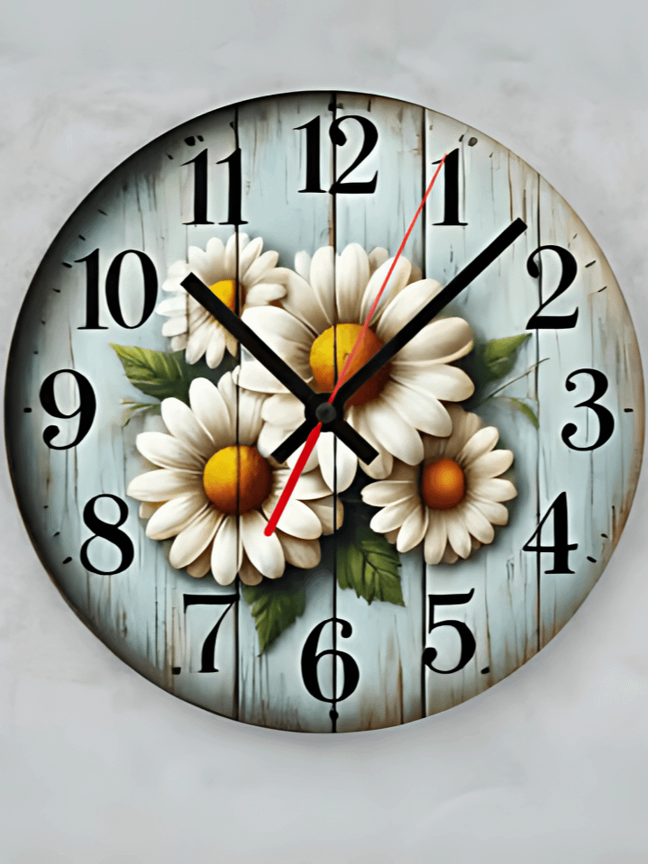 Sunflower & Daisy Wall Clock PNG – Nature-Inspired Love Design for Sublimation – Romantic Floral Theme – Instant Download (300 DPI) product image (1)