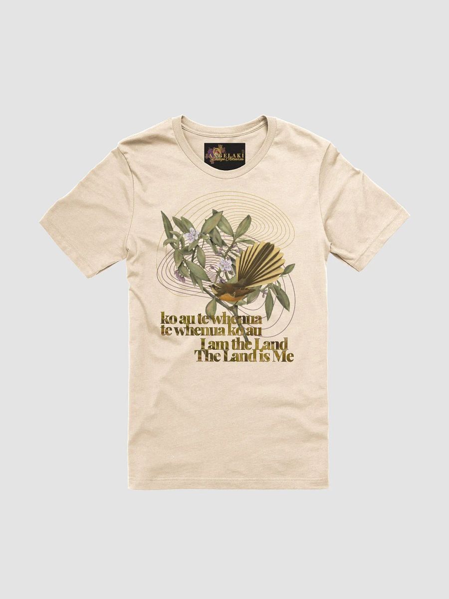 Unisex Fantail-Piwakawaka and Ngaio Flowers - ko au te whenua Decolonisation Aotearoa Tee product image (6)