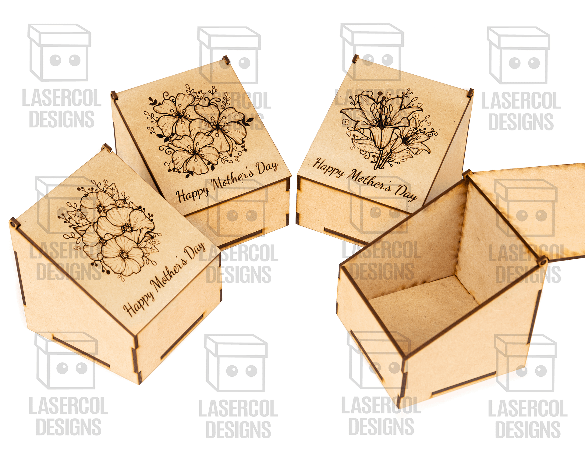 Mother's Day Gift Boxes (2 Sizes, 4 Styles) - Laser Cut Files product image (10)