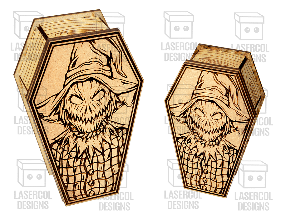 Halloween Coffin Box Set 4 (2 Sizes) - Laser Cut Files product image (9)