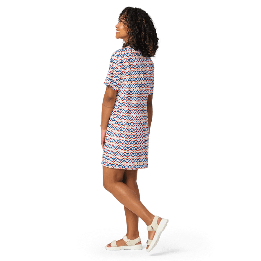 Red, White & Blue T-Shirt Dress, Summer Dress product image (3)