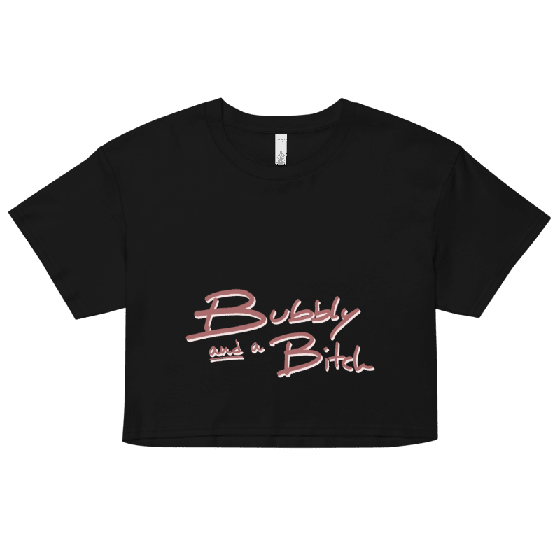 Bubbly and a B*tch (mauve shadow design) printed cotton crop top product image (7)