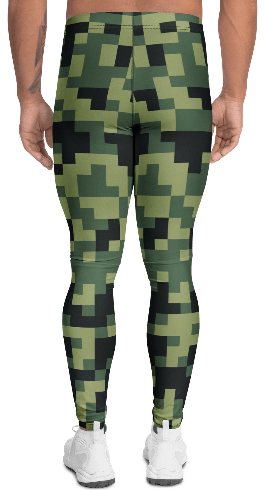 Military Green Camouflage Pixels Camo Pattern Men's Leggings product image (4)