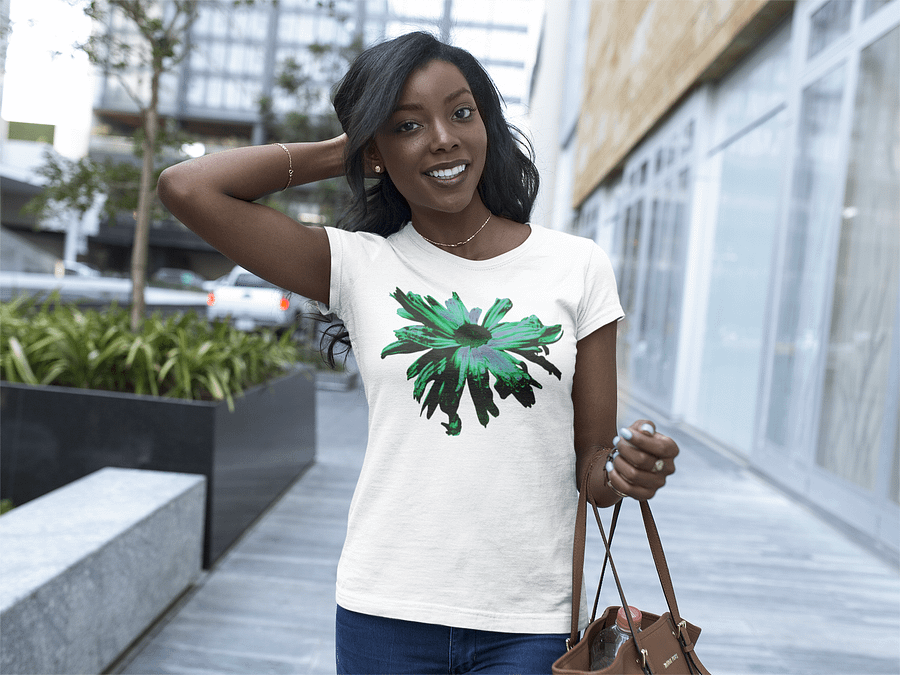 Abstract Floating Daisy Women's Fitted T Shirt product image (4)