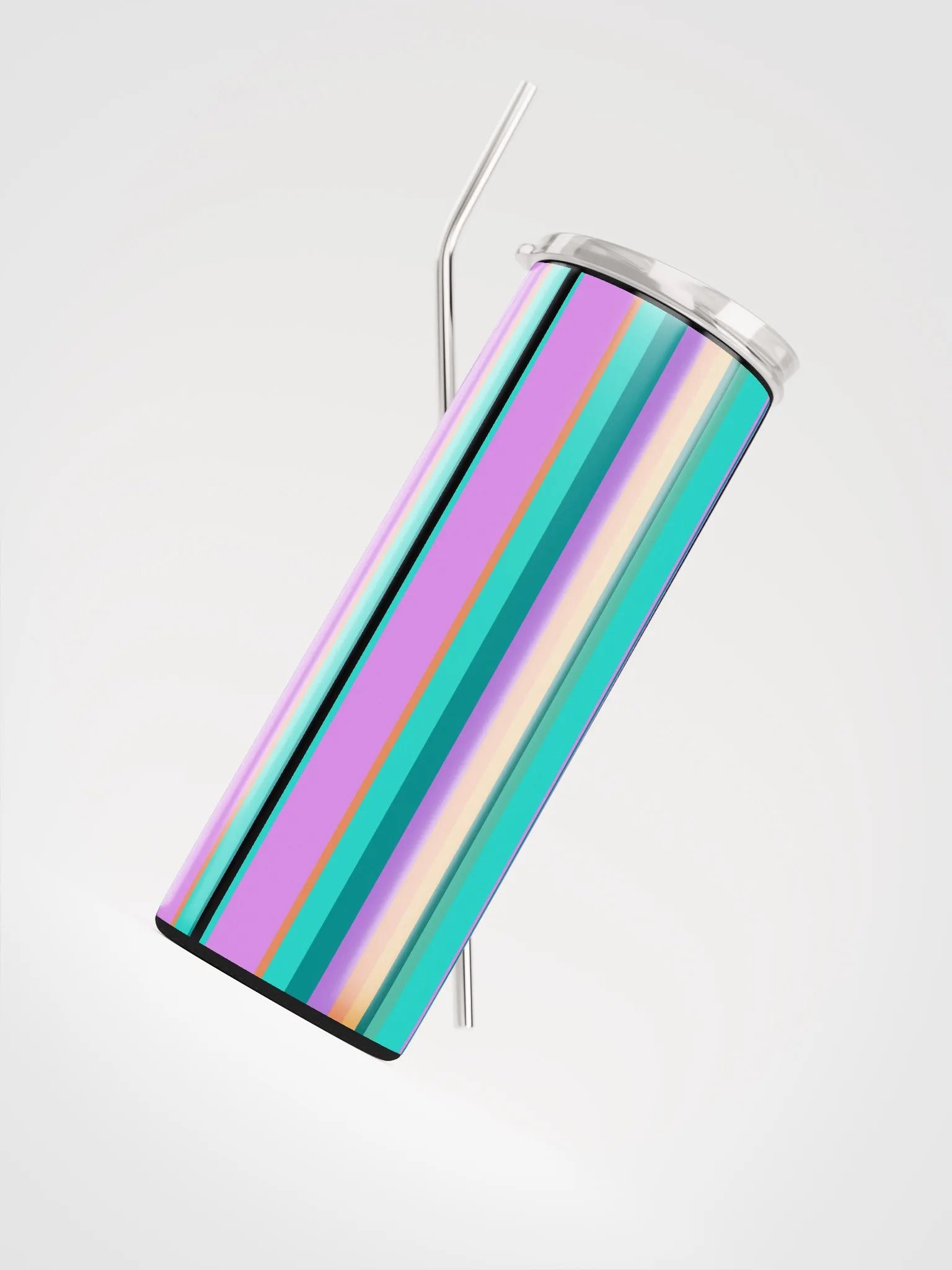 Party Time! Colorful Stripes 20 oz Tumbler with Straw product image (5)