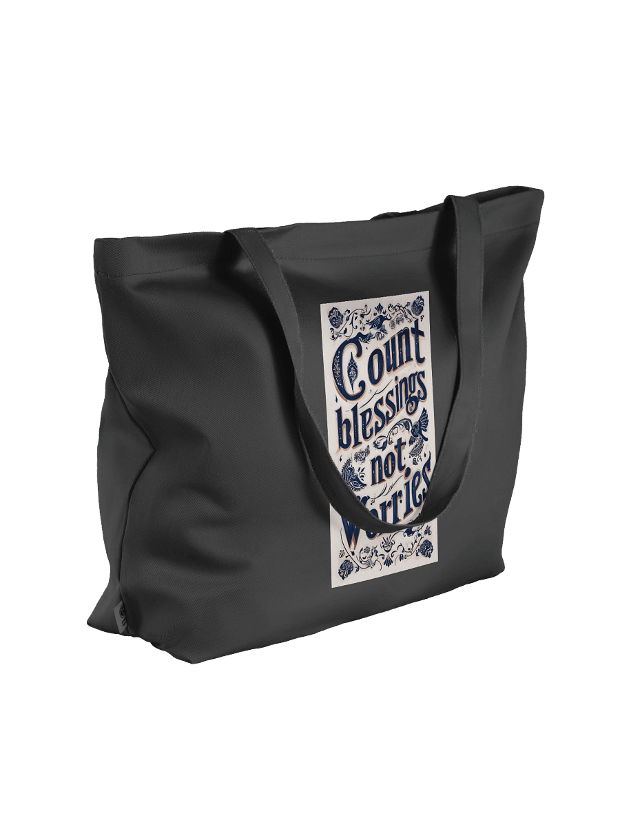 Count Blessings Not Worries DT – Organic Cotton Tote Bag (Wide) product image (4)