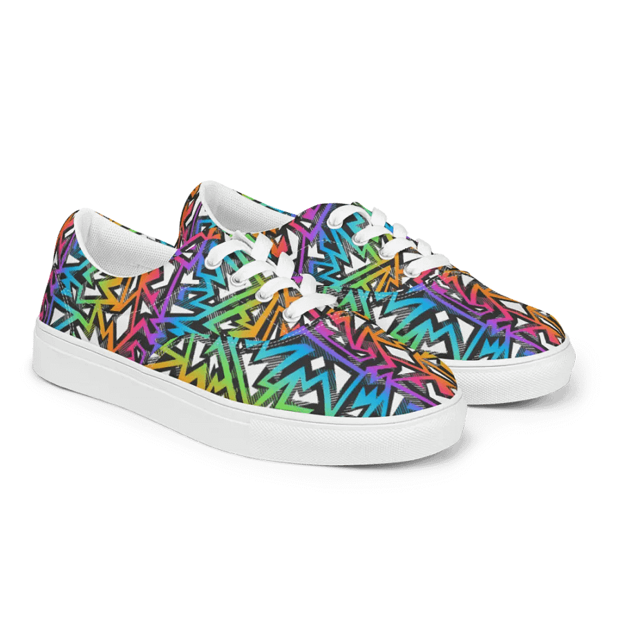 Rainbow Sparkle | Men's Lace-Up Canvas Shoes product image (7)